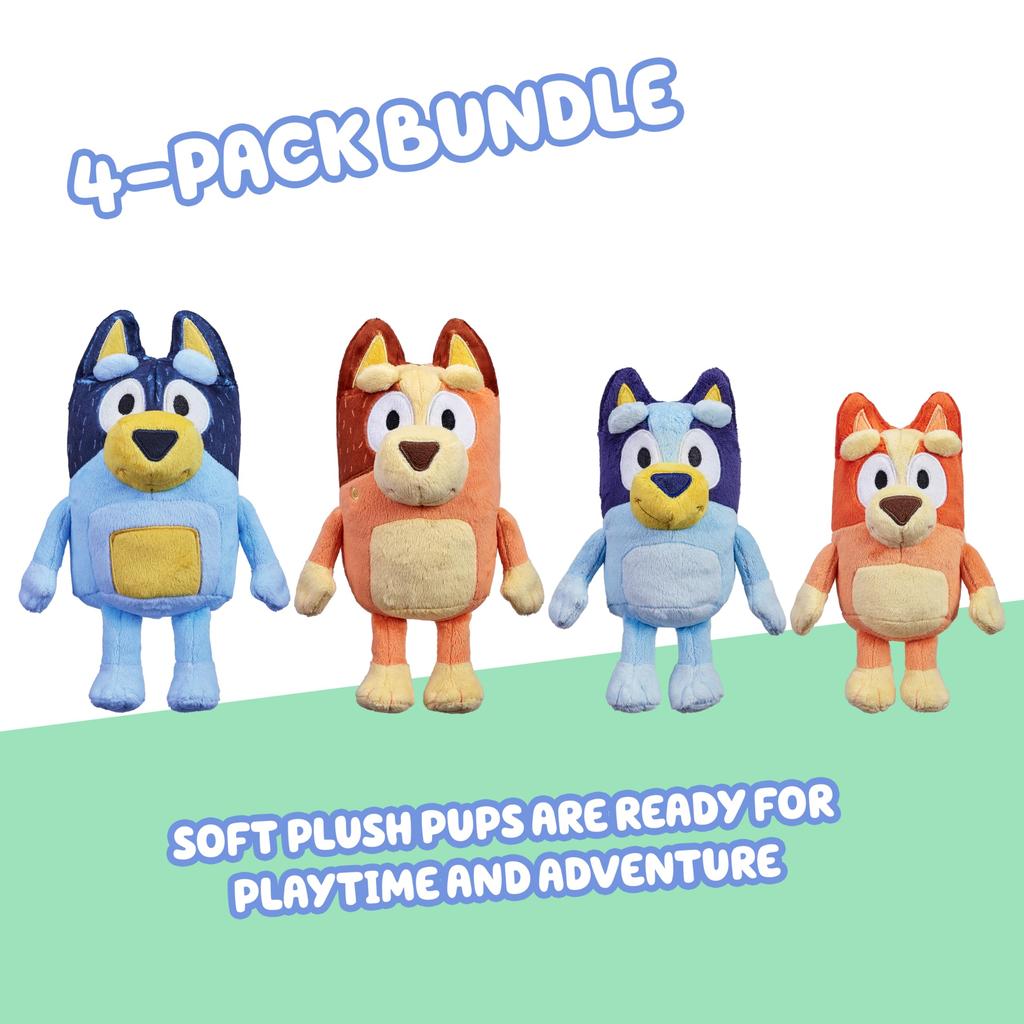 Bluey Heeler Family Plush Set 4 плюшевые фигурки эксклюзивно для Amazon 7-8"