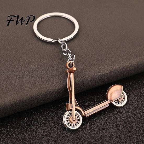 Decorative Bag Charm Scooter Keychain Alloy with Key Ring Retro Electroplated Stylish Gift for Men Women Metal