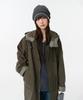 OHESHIO Vintage Floral Hooded Jacket, Khaki