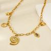 Ocean Resort Wind Starfish Conch Shell Fringe Pendant 18k Gold Stainless Steel Necklace Versatile Clavicle Chain