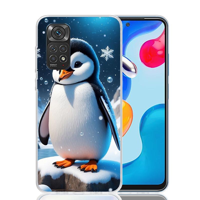 Penguins Love At The North Pole Phone Case For Xiaomi Redmi Note 13 14 15 Pro Plus 12S 12 14S 11S 11E 10 10S 11 11T 5G 4G Cover