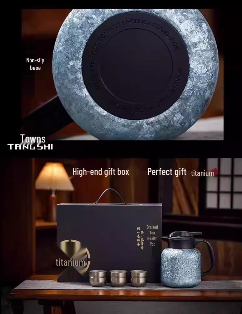 Tangsi 2026 Термос-заварник для тушения из чистого титана - Портативный чайник с разделением для воды и чая, идеально подходит для старого белого чая.