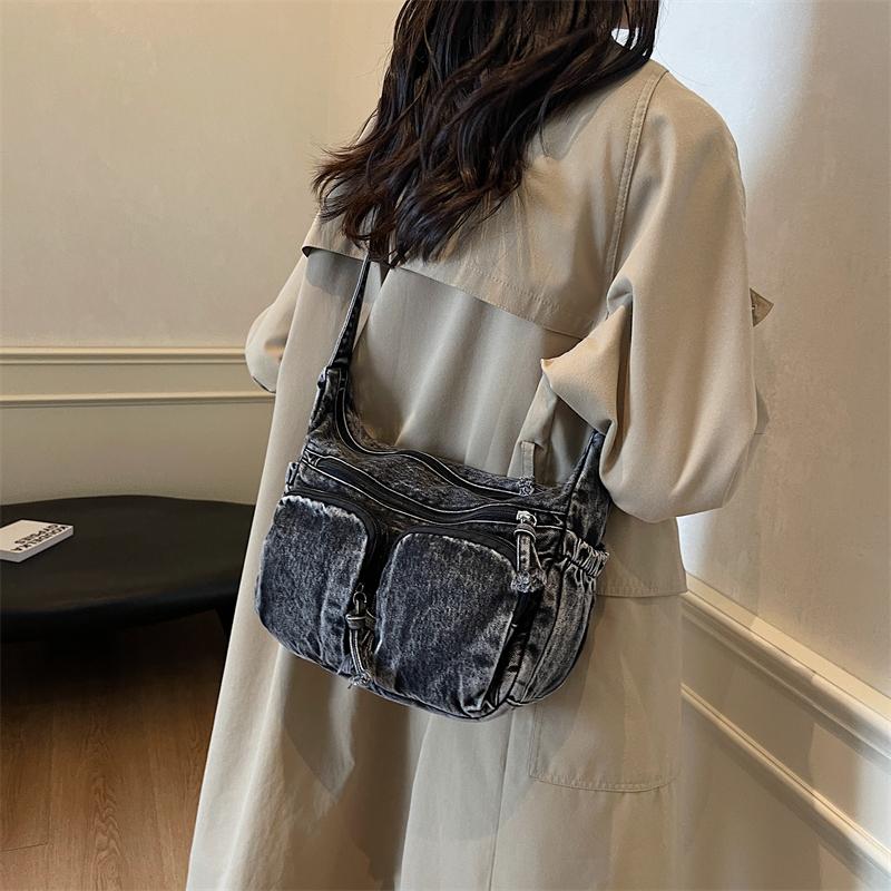 Женская сумка через плечо из денима большой емкости