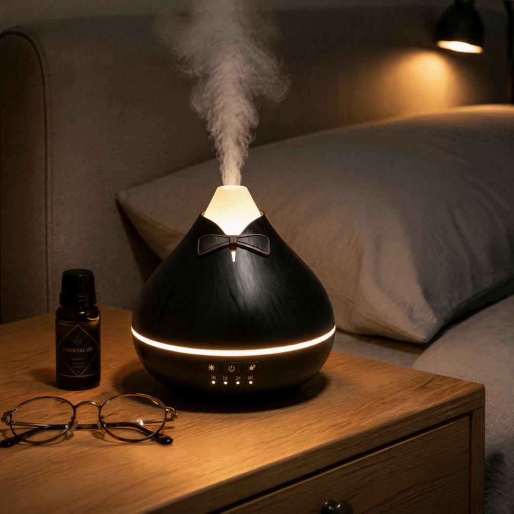 Wood Grain Aroma Diffuser Quiet Wood Grain Aroma Diffuser Fragrance Cool Mist Humidifier  Bedroom
