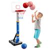 1 Set Pool Basketball Hoop Toy with 4 Height Balls Inflator Adjustable Indoor Swimming Poolside Outdoor Garden