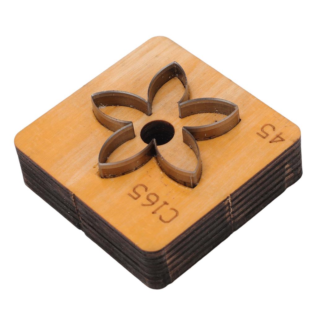 Цветочный штамп для резки кожи   Деревянная основа Углеродистая сталь Форма цветка Штамп для резки кожи для рукоделия