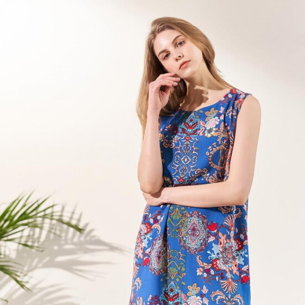 L Affair Women Cassava bLue Viscose Dress Lwoef988 Bu