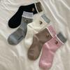 Lady Spring Simple Cute Lace Cartoon Puppy Cotton Preppy Style Pile Pile Long Socks
