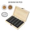 Adjustable Antioxidative Wooden Commemorative Coin Collection Case Coins Storage Box 20/30/50/100PCS Home Simple Commemorative Container