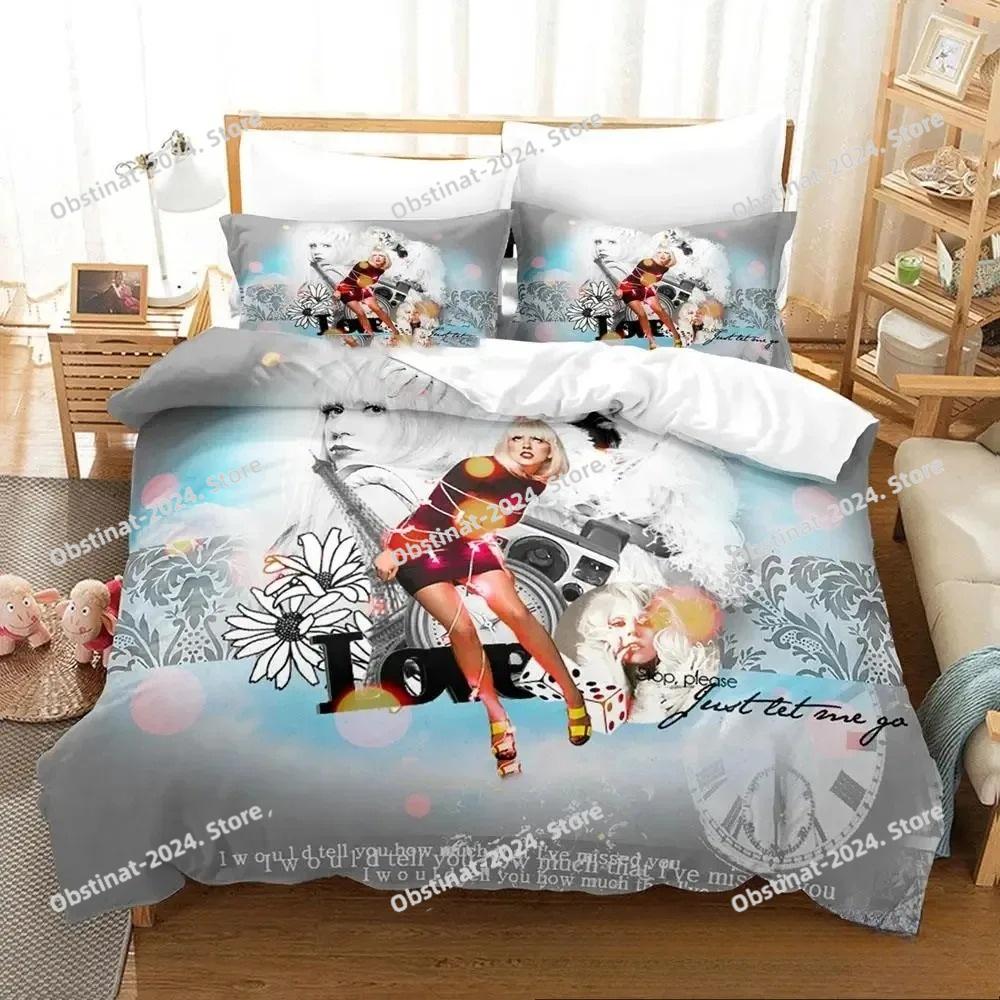 3D Print Lady Gaga Bedding Set Printed Duvet Cover Pillowcase Single Double Style Queen King Size Sets Home Textileextile
