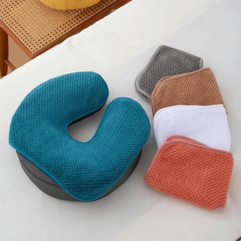 Thickened Facial Pillow Covers U-Shaped Headrest Cushion Head Pad Towels for Beauty SPA
