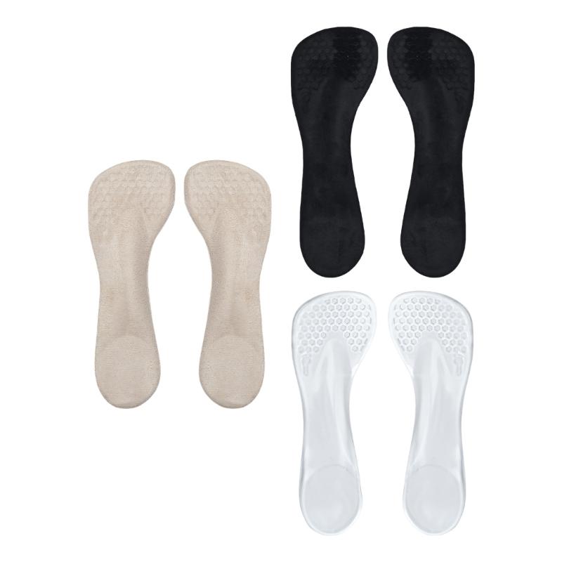 2 Pairs Women's Gels Cushion Insoles For High Heels With Arch Support And Antislip Design 3/4 Length Invisible Inserts