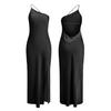 Женское сексуальное платье с наклонным воротником без рукавов с открытой спиной, длинное платье, однотонное дизайнерское вечернее платье с боковым разрезом