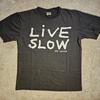 Винтажная футболка 90-х Live Slow Work Less Сент-Люсия Мужская L Гот Гранж Пляжный Стоунер