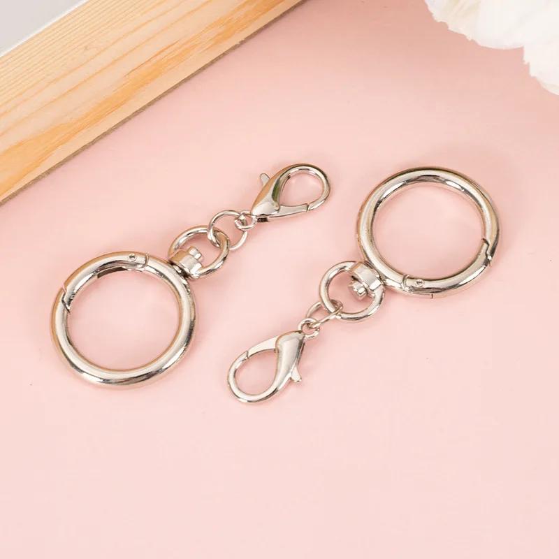 10pcs DIY Keychain Clasps Zinc Alloy Round Clasp Mini Lobster Clasp Handicraft Accessories