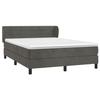 Lit avec matelas - Maison Exclusive - 140x190cm - Velours gris foncé - Tête de lit réglable