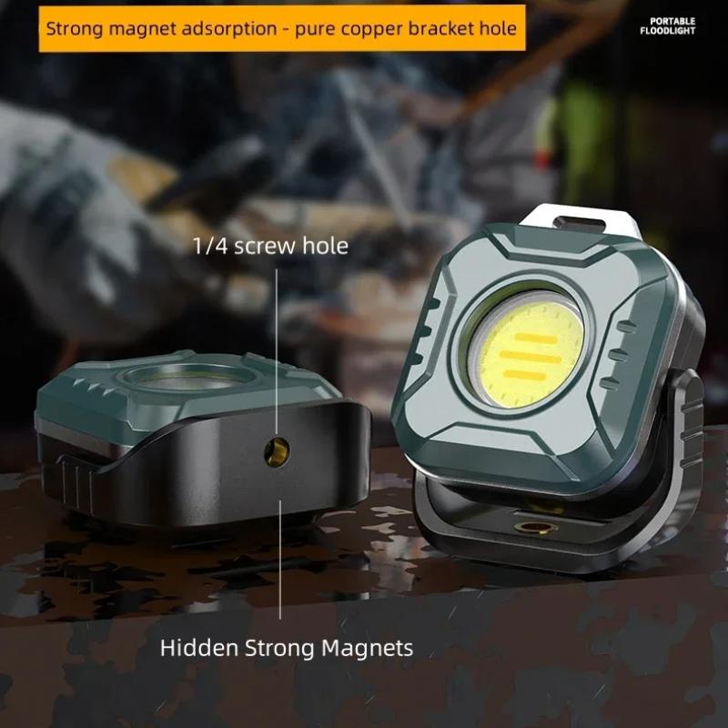 Карманные фонари COB, брелок-фонарик, USB-перезаряжаемый, 6 режимов, супер яркий, мини-портативный рабочий фонарь с магнитом для кемпинга на открытом воздухе