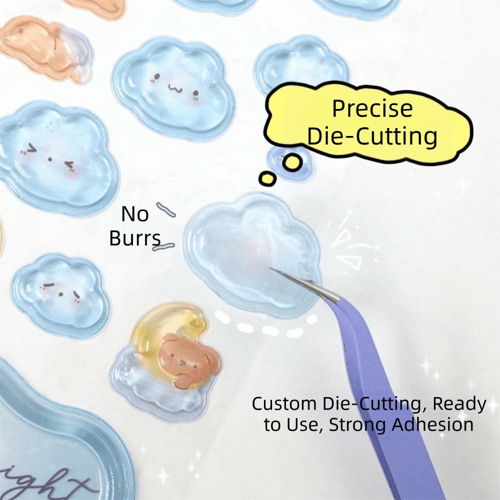 DIY Crystal 3D Stacking Stickers Cartoon 3D Puffy Stickers Fun 3D Embossed Stickers Kids Gift