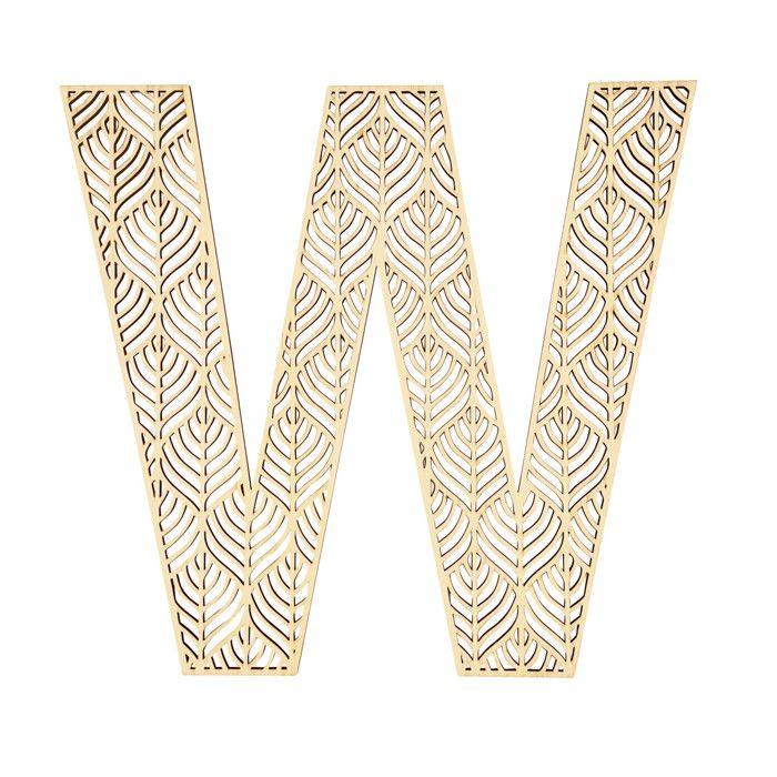 MégaCréa DIY - Lettre W en bois Alphabet géant ajouré 24 cm