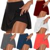 Women's  Athletic Stretchy Pleated Tennis Skirts Run Yoga Inner Shorts Elastic Sports Golf Skorts
