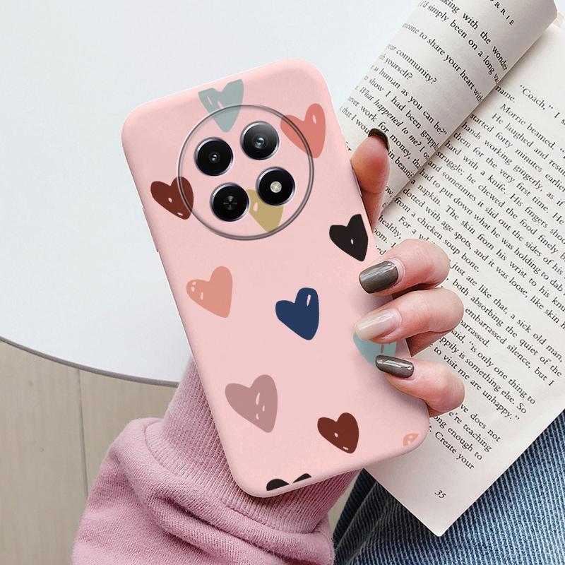 Case For Redmi 14C 4G 14R 5G A4 Note 14 Pro Poco C67 Cute Heart Flower Back Cover Soft Silicone Matte Protective Fundas Cartoon