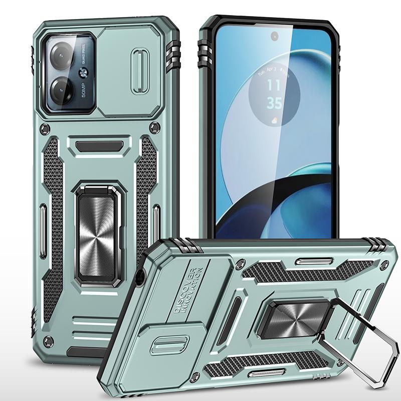 Серия Armor Чехол для Motorola Moto G54 5G PC+TPU Подставка Чехол для телефона со сдвижной защитой объектива