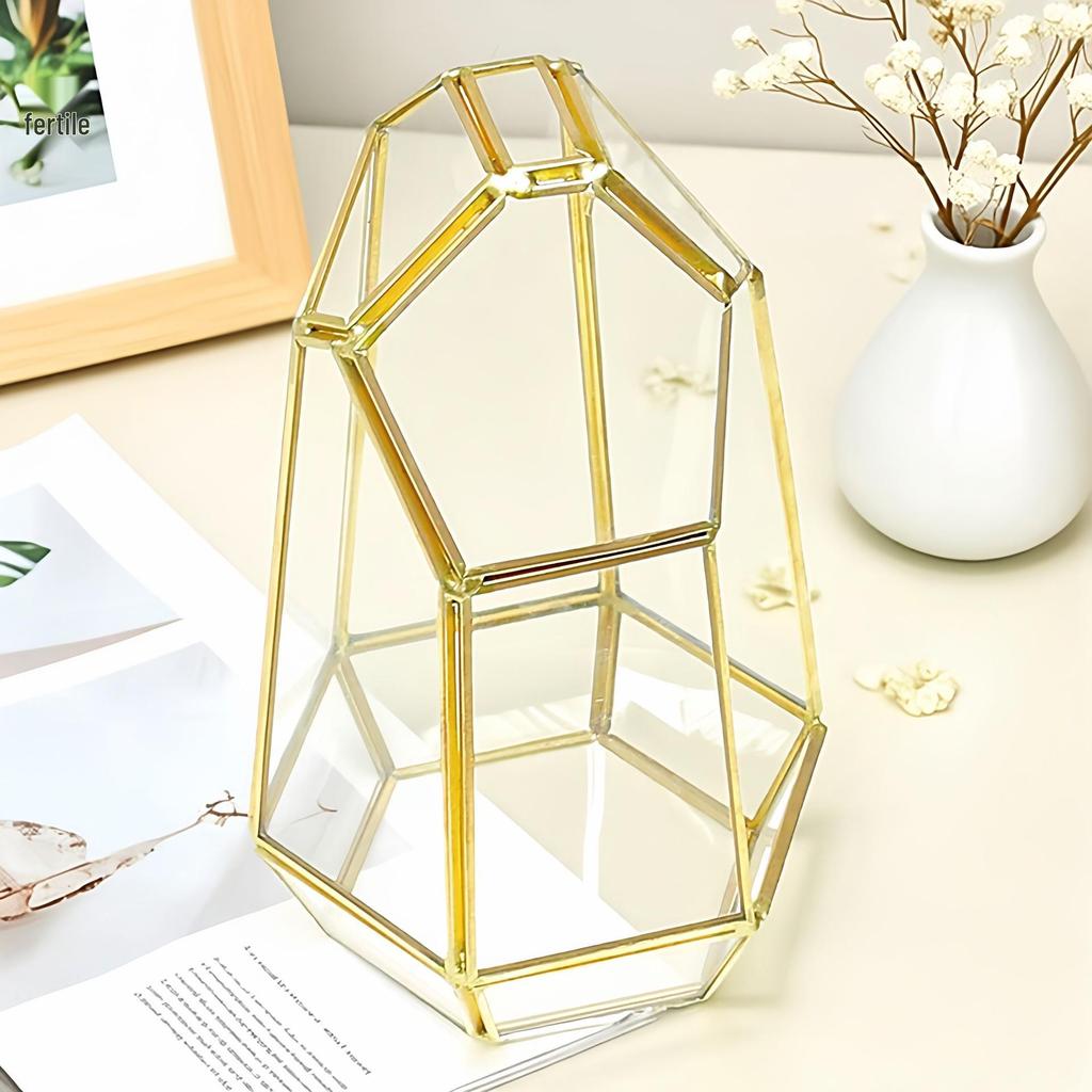 Retro Geometric Glass Dome Greenhouse: Creative Micro Landscape Decorative Vase for Home and Coffee Shop.