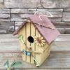 Hanging Wood Bird House for Bird Breeding Handmade Outdoor Bird Nest House for Small Feathered Bird Shelter Nest House