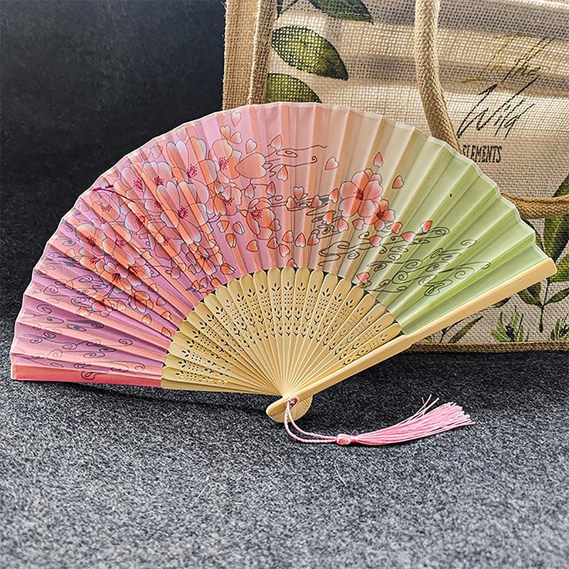 Винтажный стиль, шелковый складной веер, китайский японский узор, художественный ремесленный подарок, украшения для дома, танцевальный ручной веер