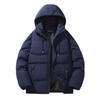 Winter Fleece-Lined Cotton Padded Coat Men's Warm Hooded Puffer Jacket Casual Trendy Loose-Fit Versatile Couple Cotton