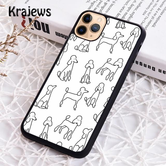 Krajews Cartoon Poodles Pattern Soft Phone Case Cover For IPhone 18 17 Air 16 15 14 plus 11 12 13 pro max coque Fundas