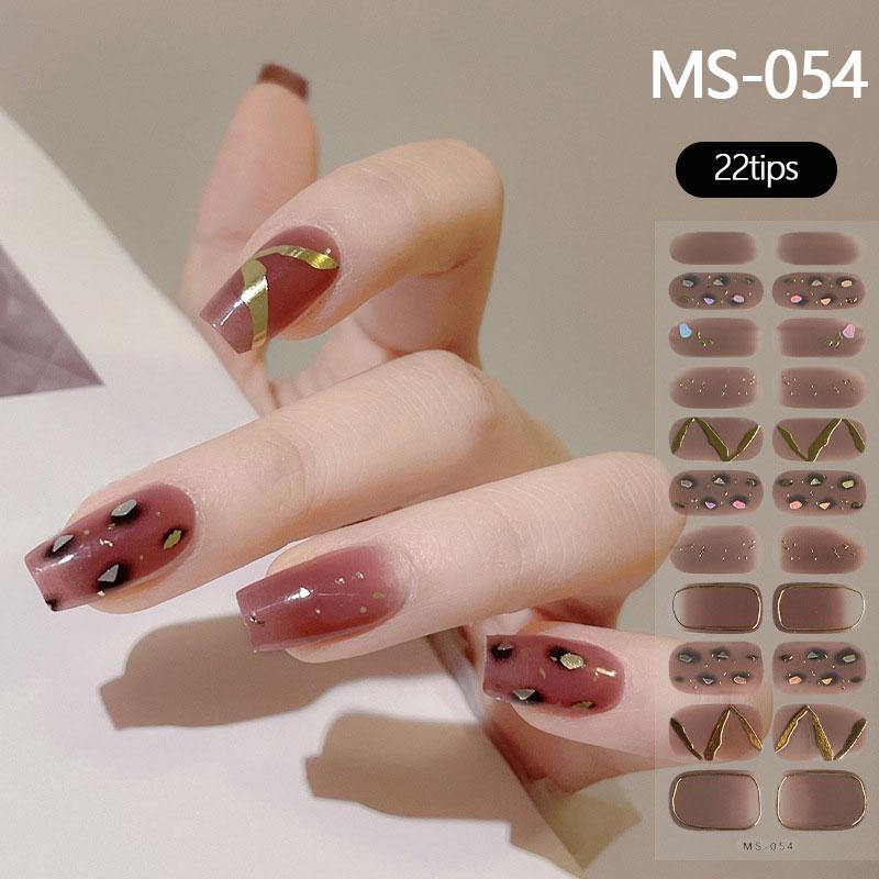 Milky Jelly White Full Cover Nail Stickers Fashion Gradient Adhesive Heart Nail Polish Wraps Women DIY Manicure