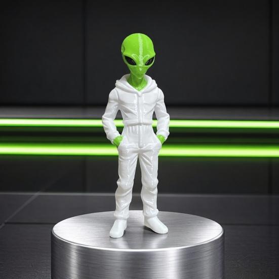 Статуэтка инопланетянина Yousheng в толстовке, 3D-печатная зеленая фигурка инопланетянина, Коллекционная скульптура инопланетянина, Научно-фантастическое настольное украшение, Подарок для любителей инопланетян