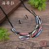 Роскошный набор серег-гвоздиков и колье нового цвета с неровными линиями, женское преувеличенное геометрическое колье-линия
