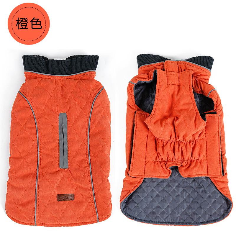 Pet retro thickened warm dog clothes golden hair magic bucket autumn and winter close-fitting clothing reflective vest pet clothes