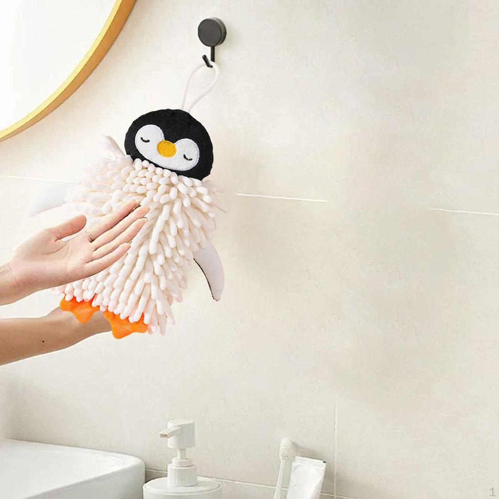 Chenille Hand Towel Cleaning Extra Soft Saving Space for Kitchen and Bathroom Cute Cartoon