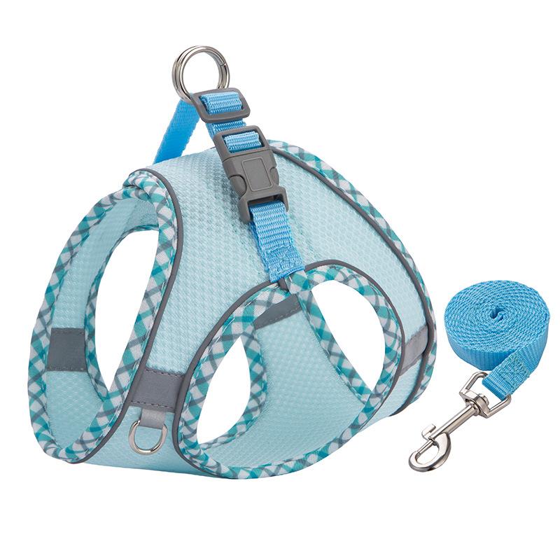 Собака Кошка Домашнее животное Шлейка Поводок Набор Регулируемый Светоотражающий Защищенный от побега Щенок Котенок Домашнее животное Жилет Шлейка Ошейник для собаки Аксессуары для маленьких собак