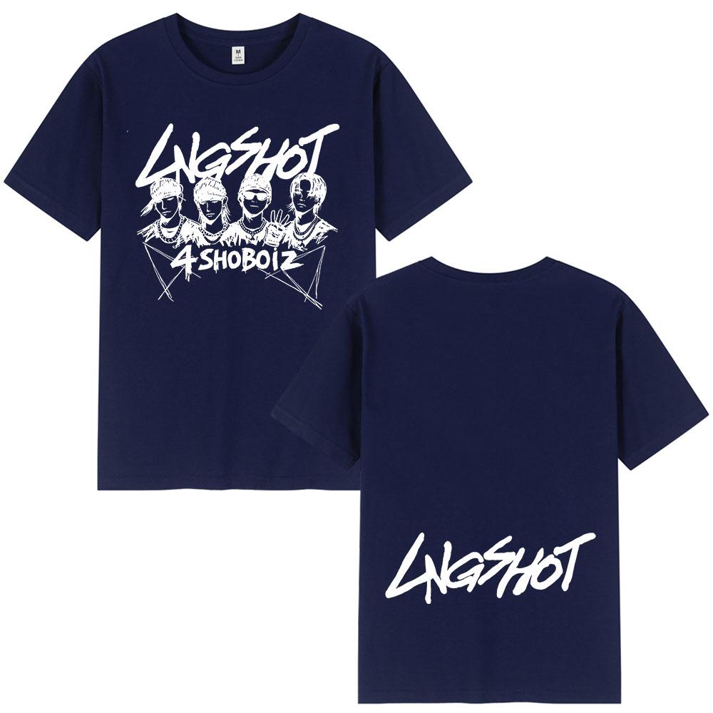 Korean Kpop Hip Hop Group Lngshot T-shirt Men's Women Clothing Fashion Harajuku Short Sleeve Cotton Tees Streetwear Fan Gifts