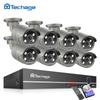 Techage 8CH HD 4MP POE NVR комплект системы видеонаблюдения H.265 цветная ночная уличная аудиозапись IP-камера P2P комплект видеонаблюдения