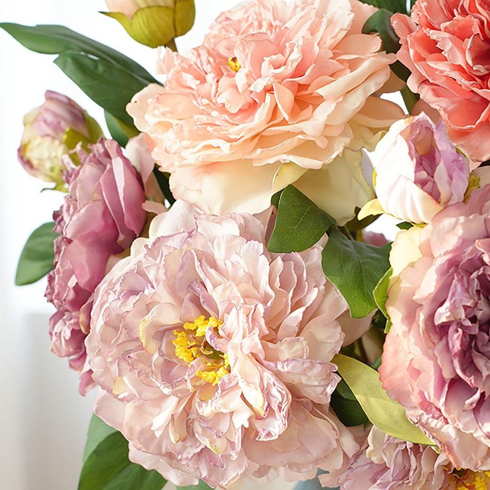 2 Головы сожженных искусственных цветов Букет Большие пионы Искусственные цветы Имитация для свадебного украшения дома