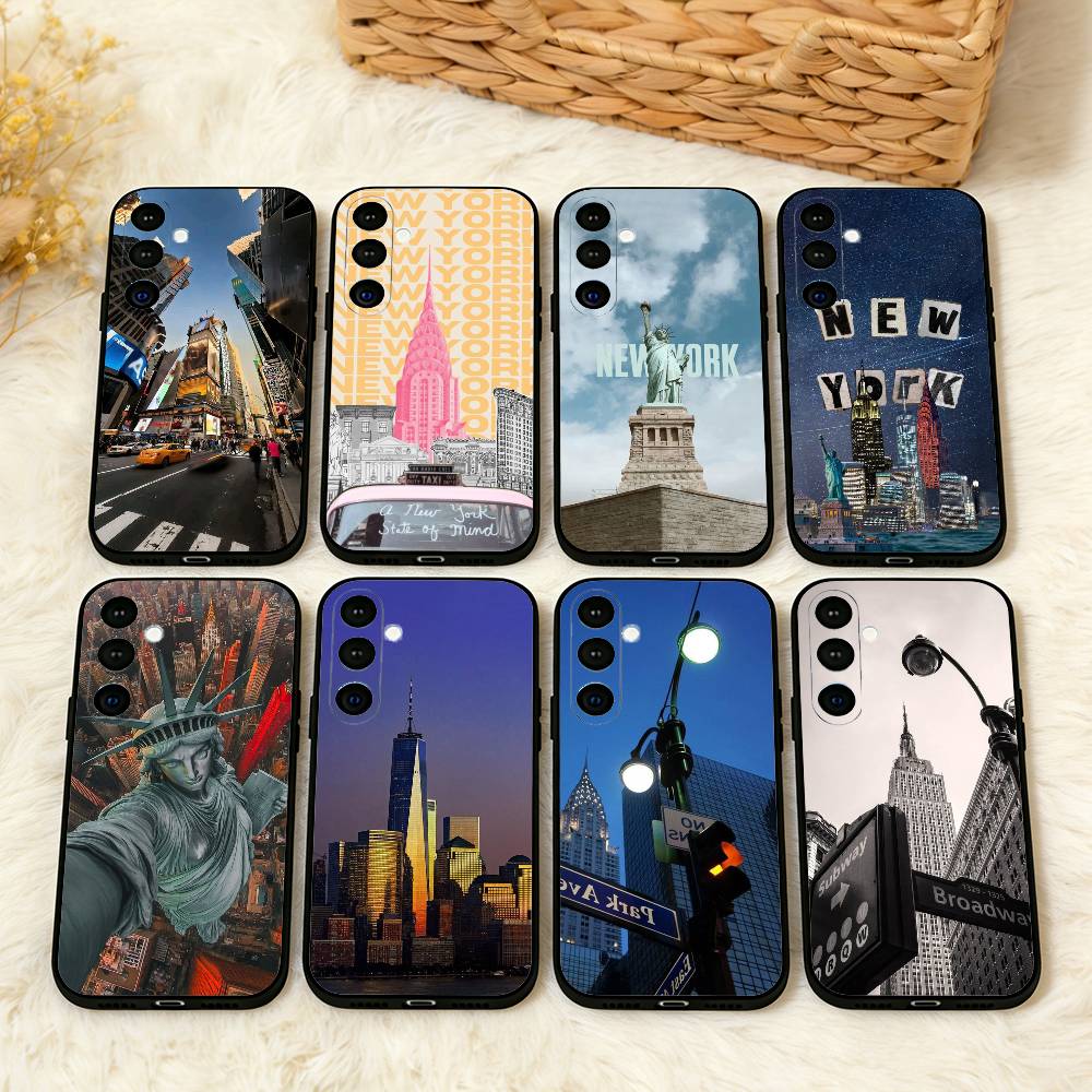 New York Central Phone Case For Samsung A73,A21s,A22,A31,A32,A52,A53,A71,A80,Soft Black Shell