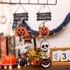 2pcs Halloween Door Hanging Sign Happy Halloween Wooden Signs Rustic Door Hanger Sign for Home Room Indoor Outdoor Ornament