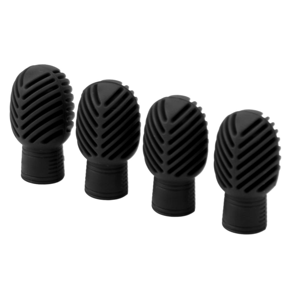 4PCS Drumstick Silent Practice Tip Silicone Stretchable Drum Practice Percussion Tip Black