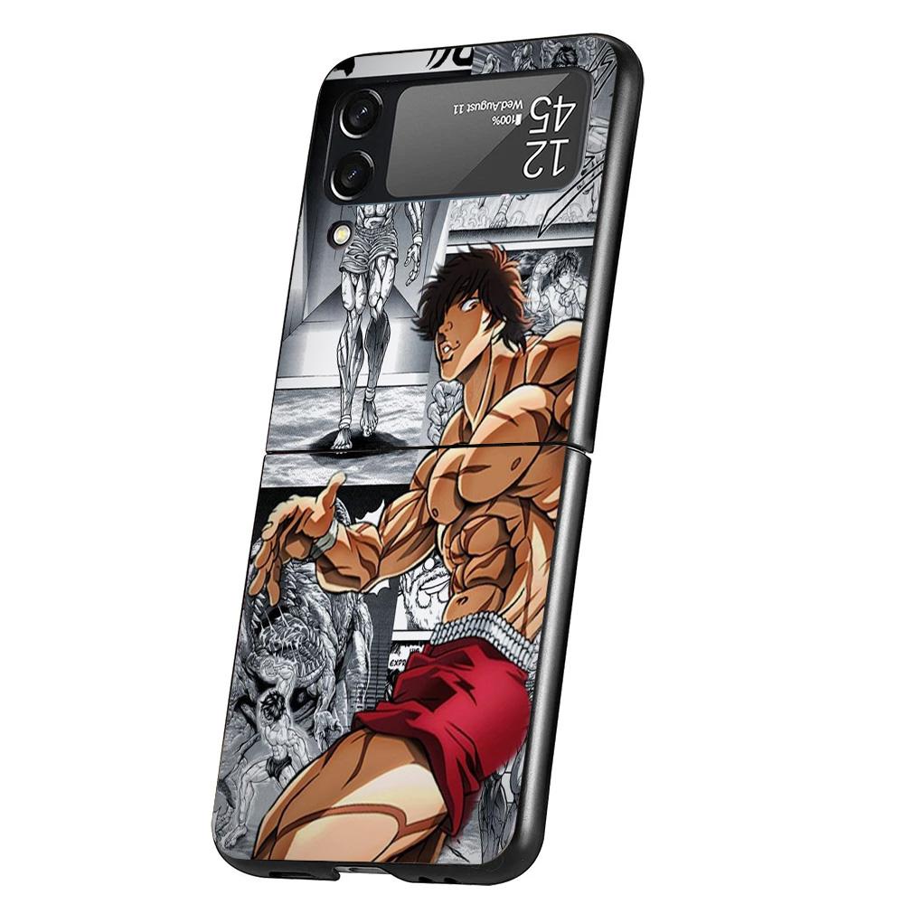 Baki the Grappler Original Anime Case Phone Cover for Samsung Galaxy Z Flip 6 5 4 3 5G ZFlip6 ZFlip5 ZFlip4 ZFlip3 Black Hard Tr