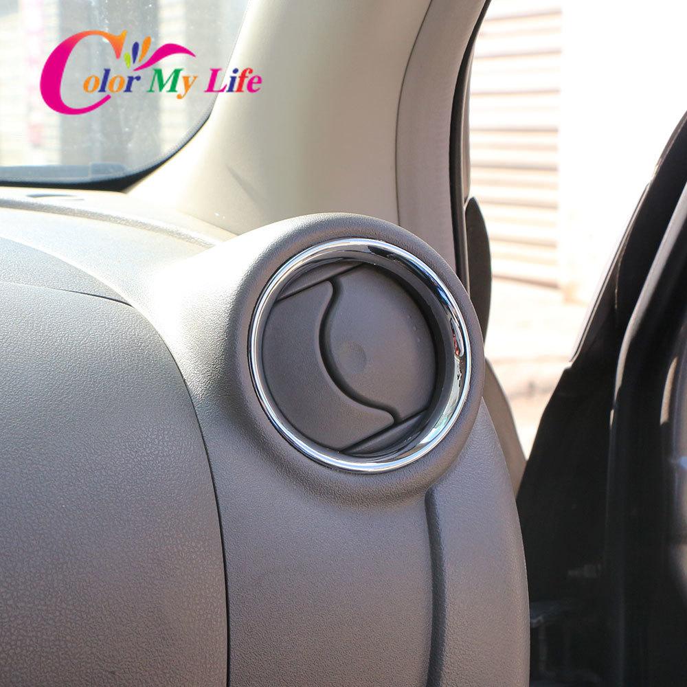 Для Nissan Versa Almera Latio 2012 2013 2014 2015 2016 2017 хромированная крышка вентиляционного отверстия A/C, отделка, наклейка для стайлинга автомобиля