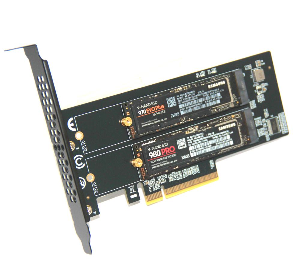 To Nvme M2 Pcie Adapter Card Pcie 40 X8 X16 Nvme M Key Ssd Converter M2 Pci Expansion Card For 2230 2242 2260 2280