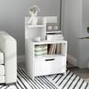 Nightstand with Drawer and Storage Shelves, 45x35x73 cm, White