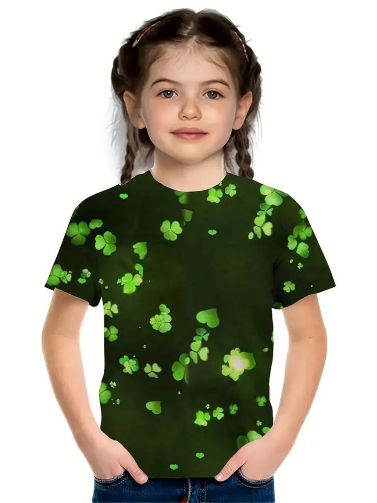 Цветочные повседневные 3D-принты модные забавные футболки для девочек летние топы с короткими рукавами футболки повседневные футболки одежда для девочек