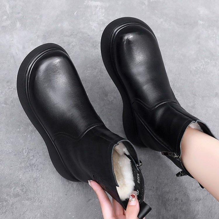 Cold-proof Thick-soled Short Cotton Boots Women's 2024 Winter New Piled Thickened Mother Cotton Shoes Non-slip Warm Snow Boots