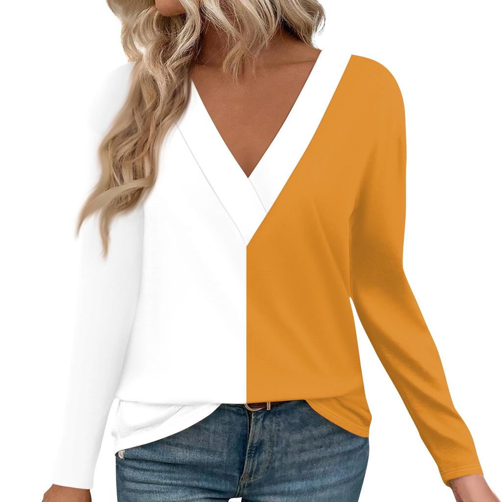 Женские рубашки с длинным рукавом и V-образным вырезом, нарядные повседневные топы, модные свободные туники, топы, блузки